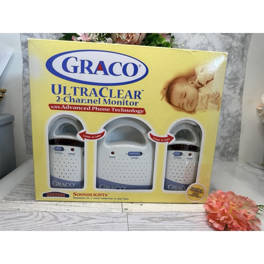 2002 Graco Ultra Clear 2 Channel Baby Monitor w Advanced Phone Tech New In Box‎